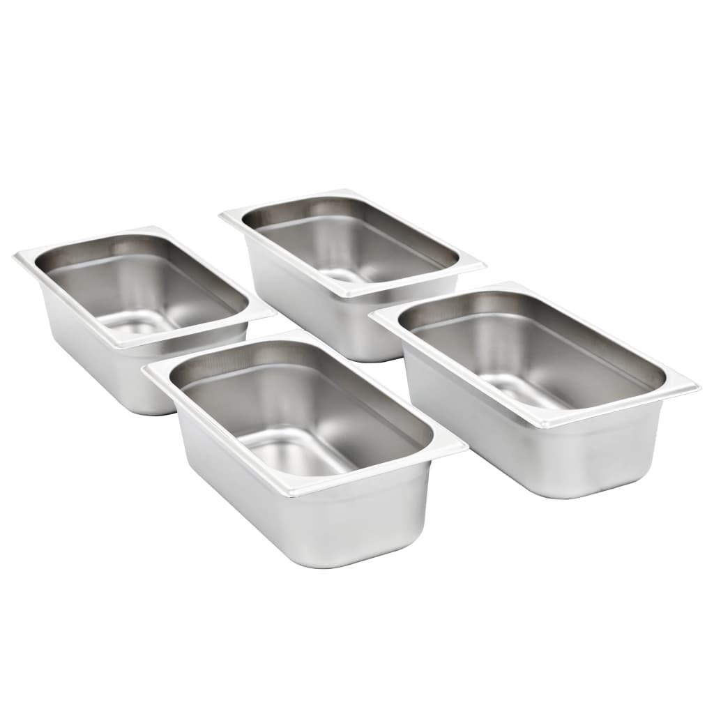 vidaXL Pojemniki gastronomiczne 8 szt. GN 1/3, 100 mm, stal nierdzewna