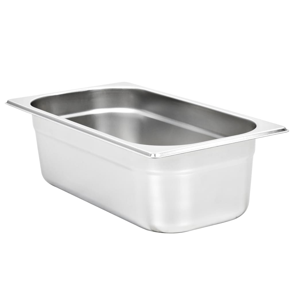 vidaXL Pojemniki gastronomiczne 8 szt. GN 1/3, 100 mm, stal nierdzewna