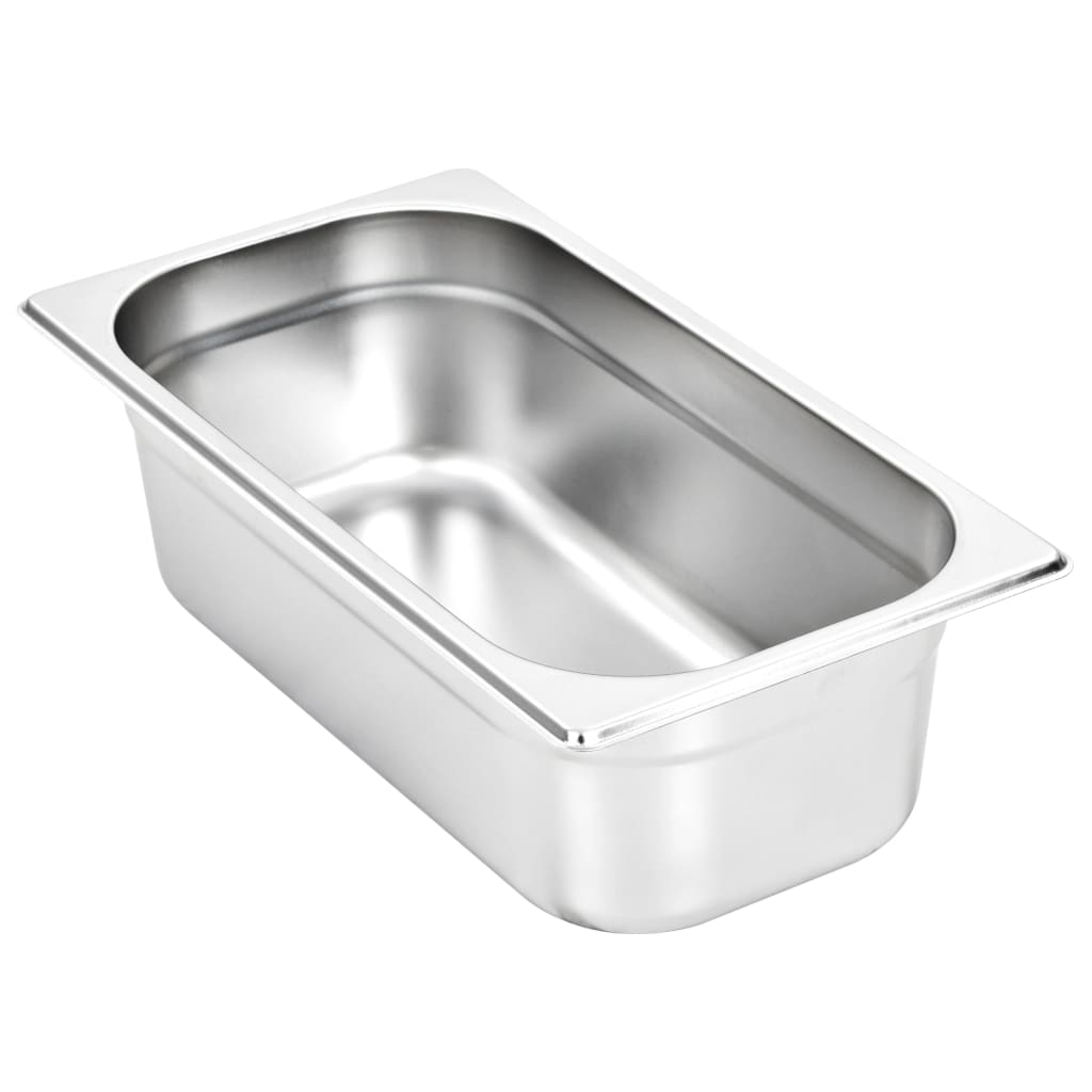 vidaXL Pojemniki gastronomiczne 8 szt. GN 1/3, 100 mm, stal nierdzewna
