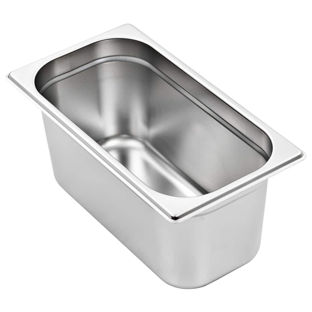vidaXL Pojemniki gastronomiczne 4 szt. GN 1/3, 150 mm, stal nierdzewna