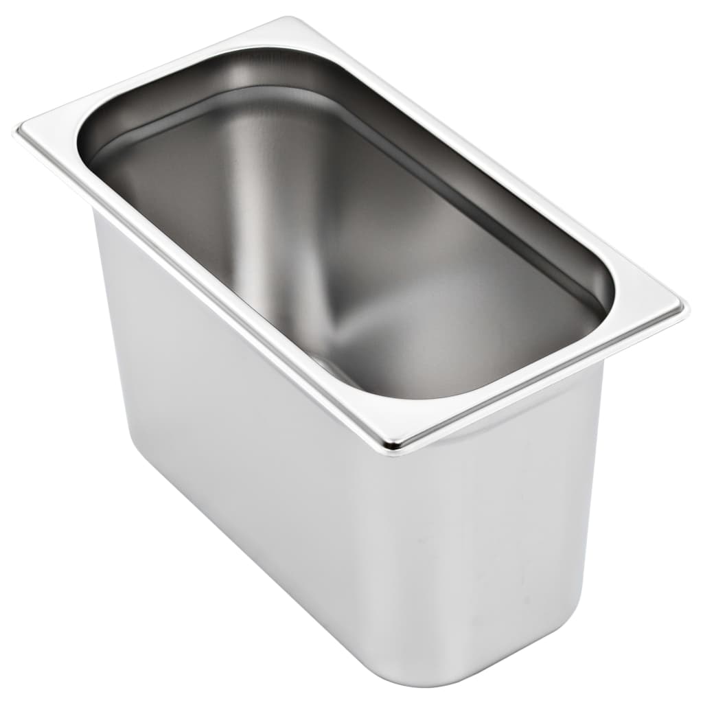 vidaXL Pojemniki gastronomiczne 4 szt. GN 1/3, 200 mm, stal nierdzewna