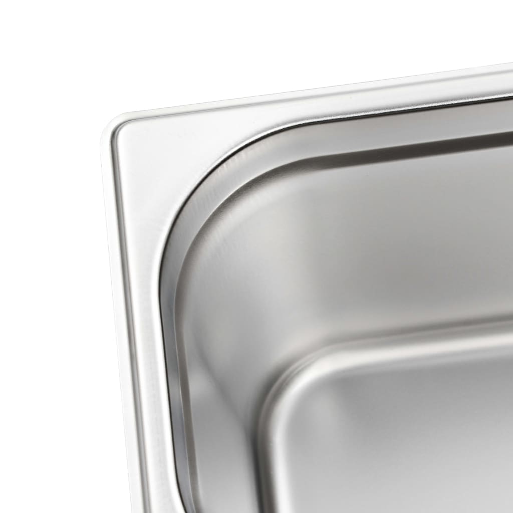 vidaXL Pojemniki gastronomiczne 4 szt. GN 1/3, 200 mm, stal nierdzewna