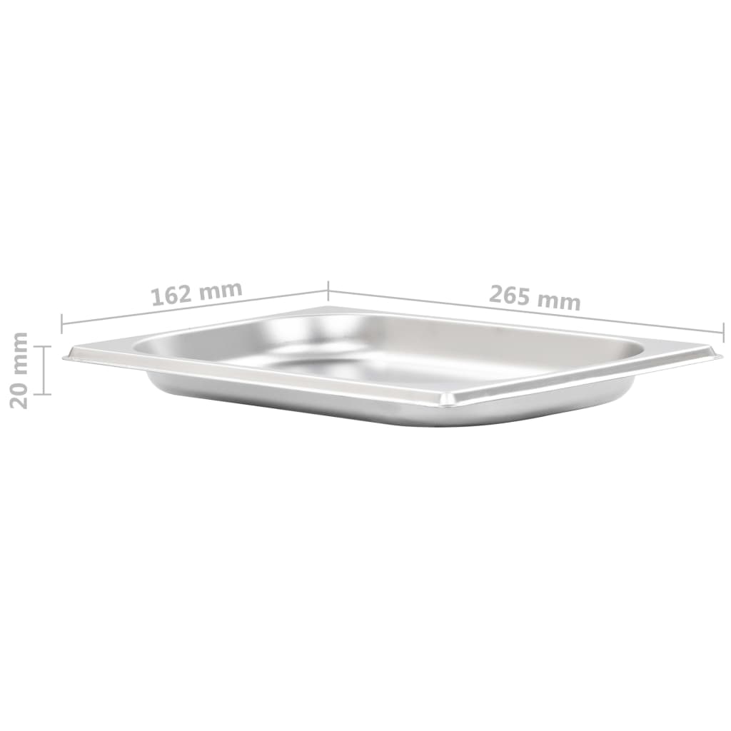 vidaXL Pojemniki gastronomiczne 12 szt. GN 1/4, 20 mm, stal nierdzewna