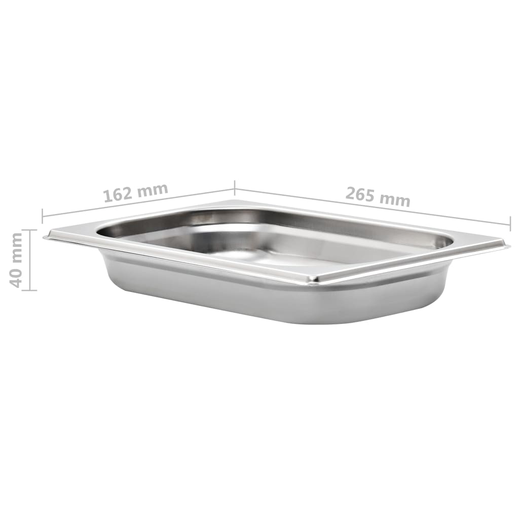 vidaXL Pojemniki gastronomiczne 12 szt. GN 1/4, 40 mm, stal nierdzewna