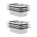 vidaXL Pojemniki gastronomiczne 8 szt., GN 1/4, 65 mm, stal nierdzewna