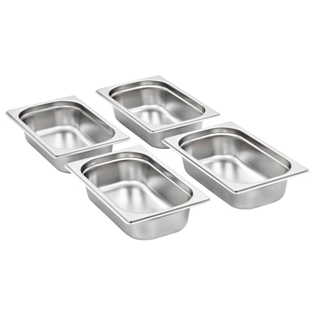 vidaXL Pojemniki gastronomiczne 8 szt., GN 1/4, 65 mm, stal nierdzewna