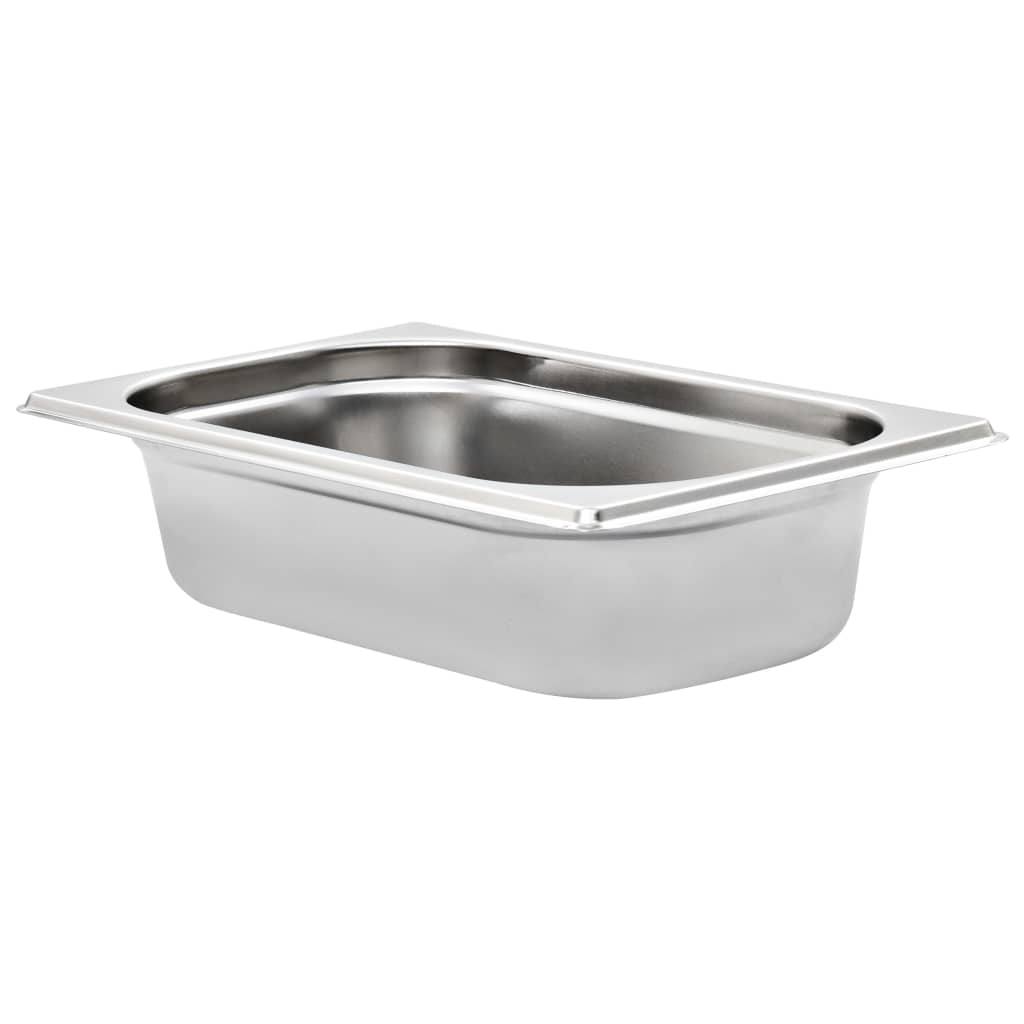 vidaXL Pojemniki gastronomiczne 8 szt., GN 1/4, 65 mm, stal nierdzewna