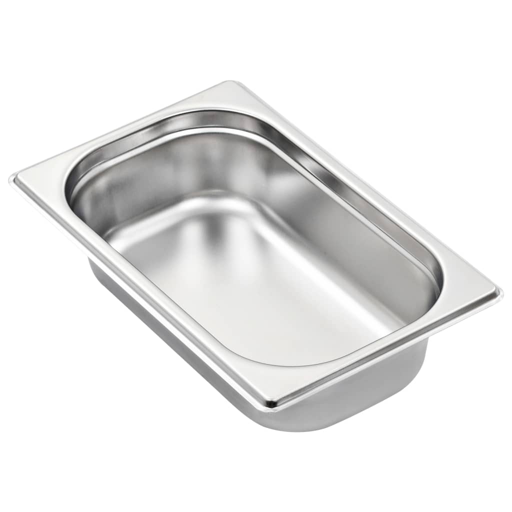 vidaXL Pojemniki gastronomiczne 8 szt., GN 1/4, 65 mm, stal nierdzewna