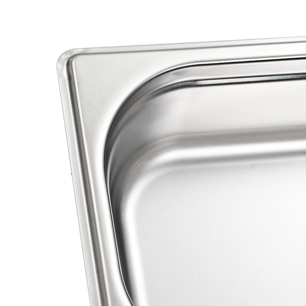 vidaXL Pojemniki gastronomiczne 8 szt., GN 1/4, 65 mm, stal nierdzewna