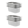 vidaXL Pojemniki gastronomiczne 8 szt. GN 1/4, 100 mm, stal nierdzewna