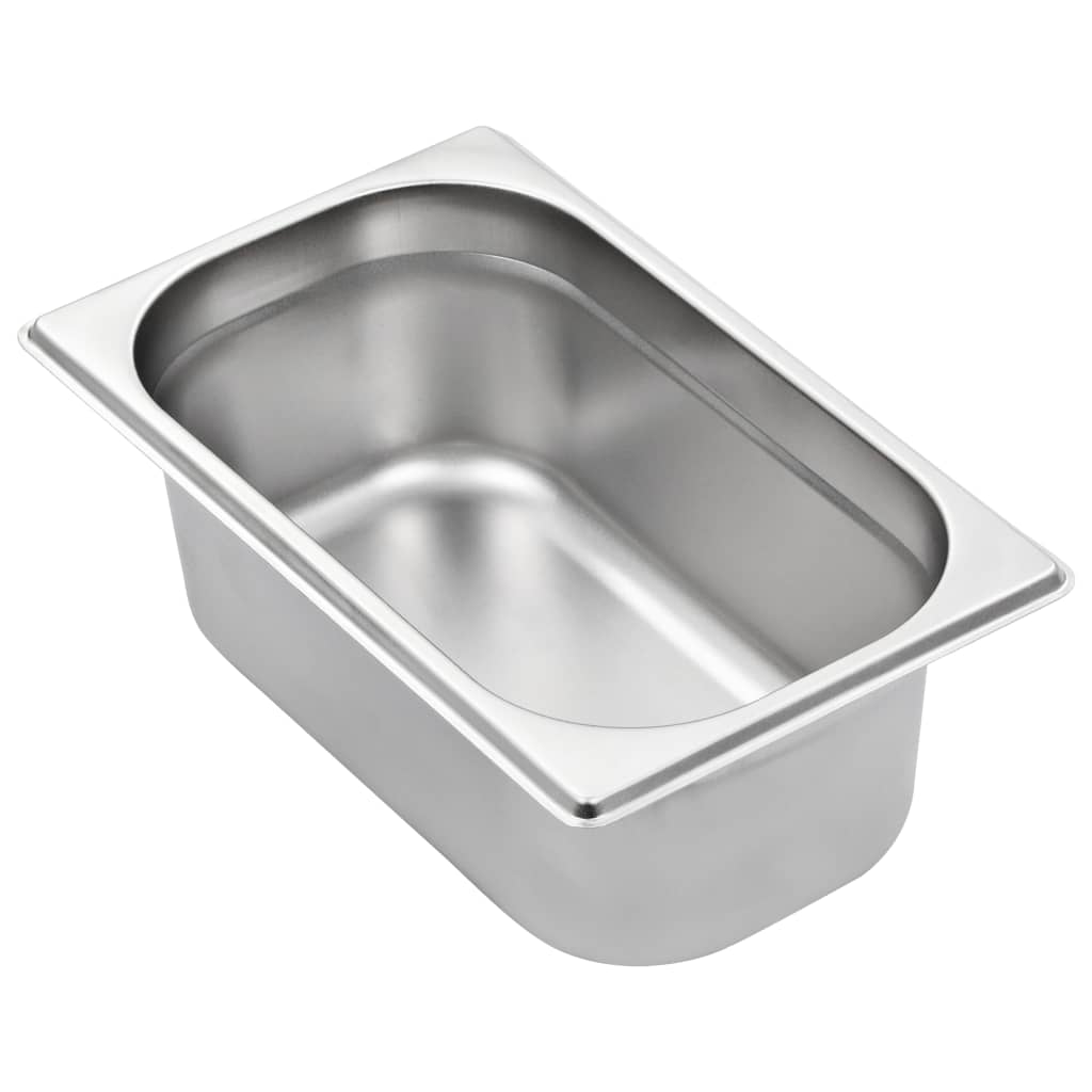 vidaXL Pojemniki gastronomiczne 8 szt. GN 1/4, 100 mm, stal nierdzewna
