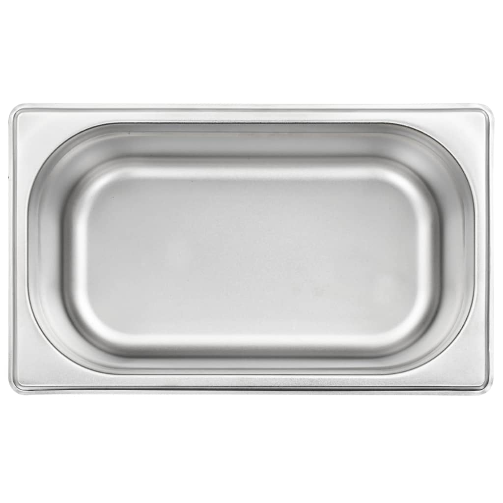 vidaXL Pojemniki gastronomiczne 8 szt. GN 1/4, 100 mm, stal nierdzewna