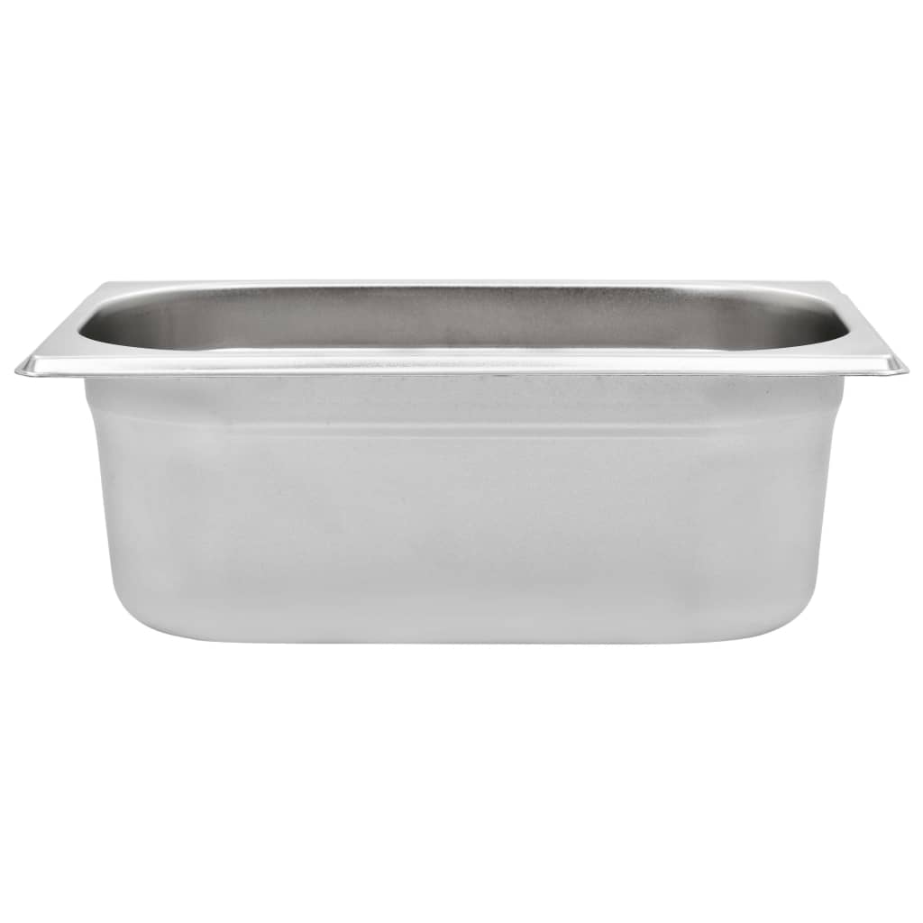 vidaXL Pojemniki gastronomiczne 8 szt. GN 1/4, 100 mm, stal nierdzewna