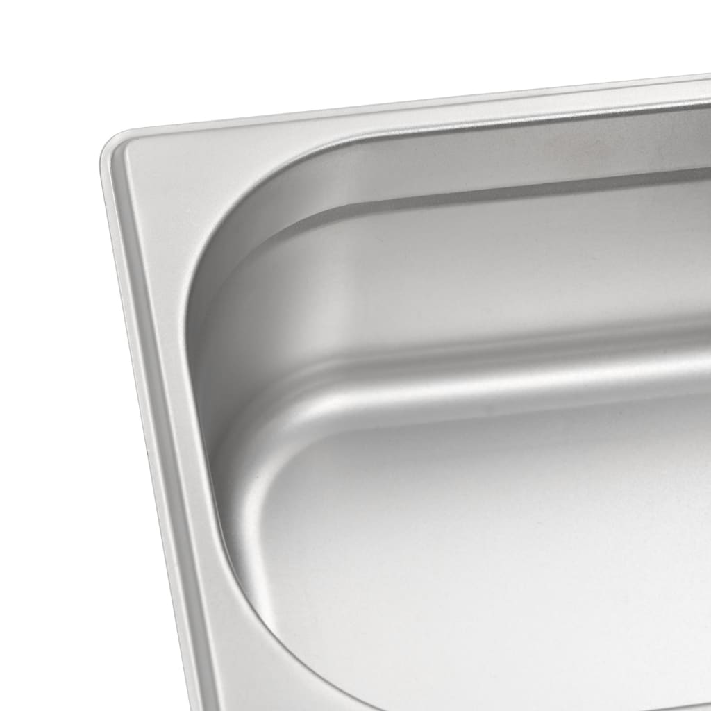 vidaXL Pojemniki gastronomiczne 8 szt. GN 1/4, 100 mm, stal nierdzewna
