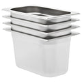 vidaXL Pojemniki gastronomiczne 4 szt. GN 1/4, 150 mm, stal nierdzewna