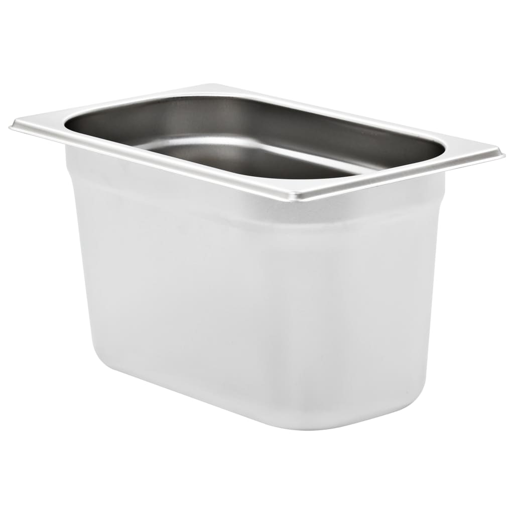 vidaXL Pojemniki gastronomiczne 4 szt. GN 1/4, 150 mm, stal nierdzewna