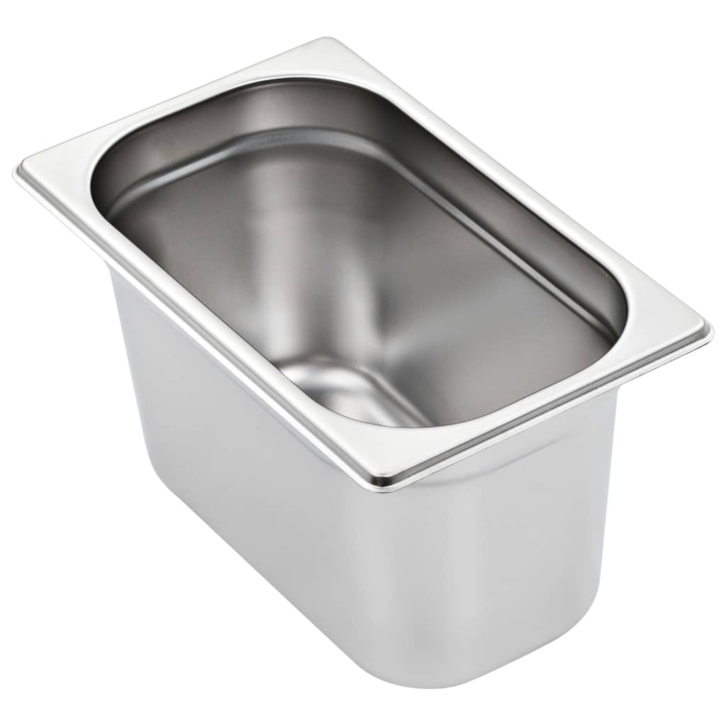 vidaXL Pojemniki gastronomiczne 4 szt. GN 1/4, 150 mm, stal nierdzewna