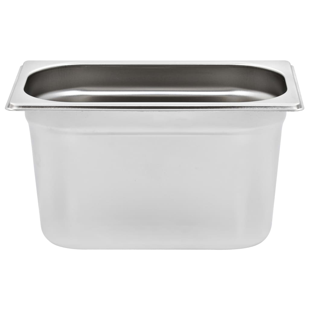 vidaXL Pojemniki gastronomiczne 4 szt. GN 1/4, 150 mm, stal nierdzewna