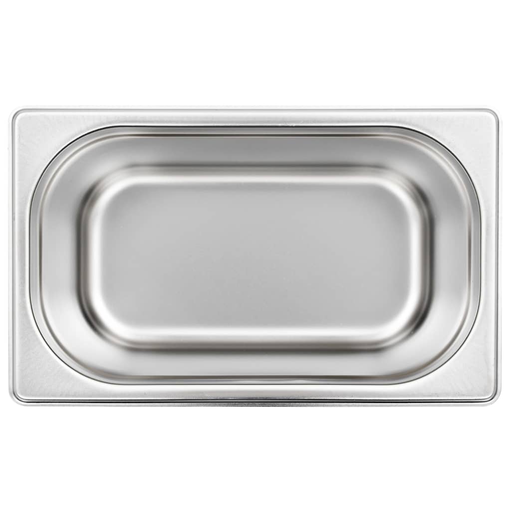 vidaXL Pojemniki gastronomiczne 4 szt. GN 1/4, 150 mm, stal nierdzewna