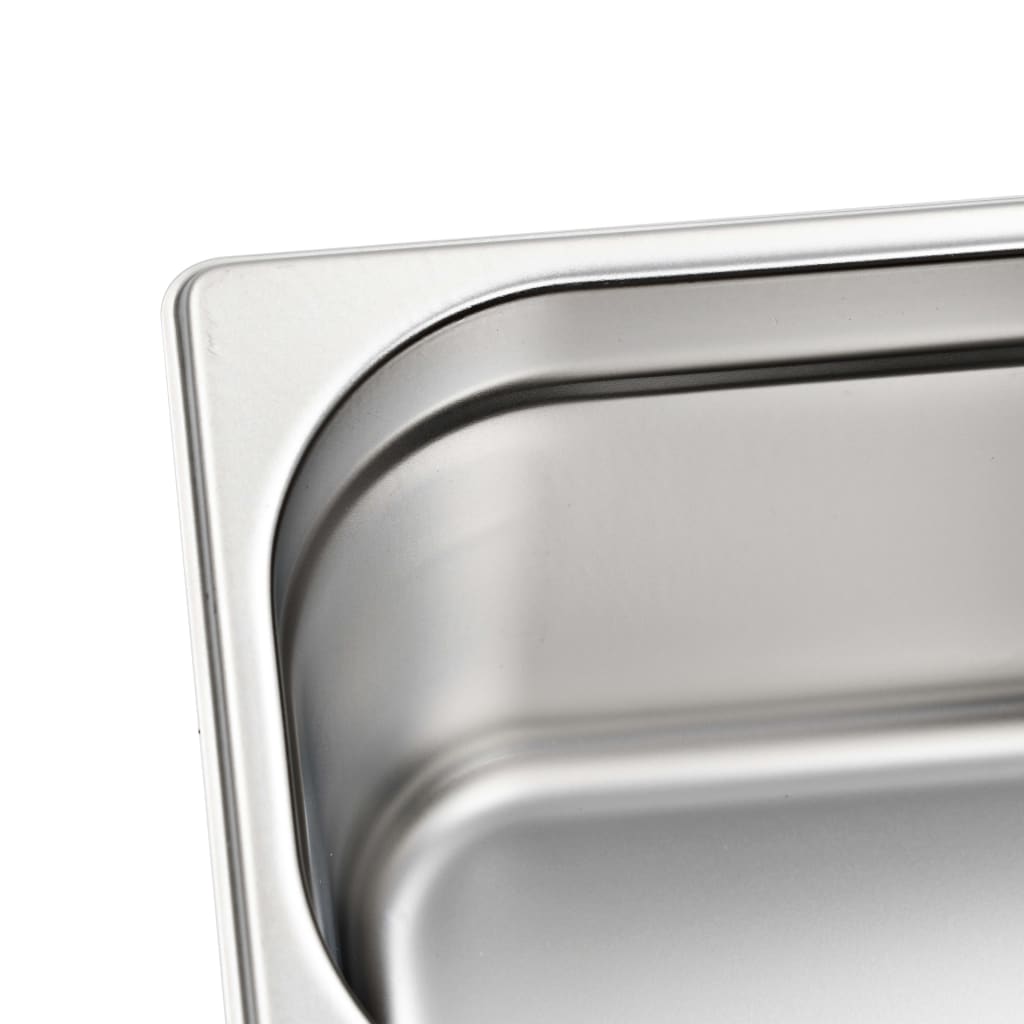 vidaXL Pojemniki gastronomiczne 4 szt. GN 1/4, 150 mm, stal nierdzewna