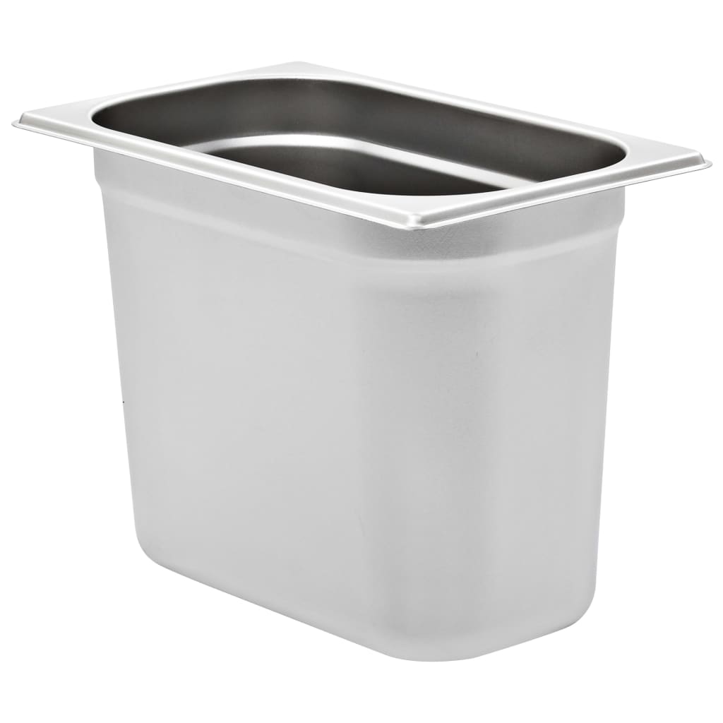 vidaXL Pojemniki gastronomiczne 4 szt. GN 1/4, 200 mm, stal nierdzewna
