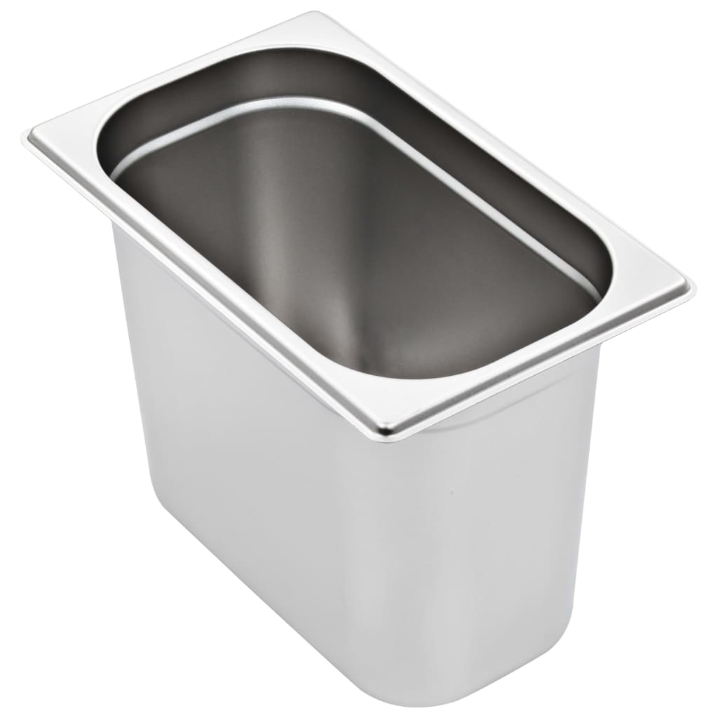 vidaXL Pojemniki gastronomiczne 4 szt. GN 1/4, 200 mm, stal nierdzewna