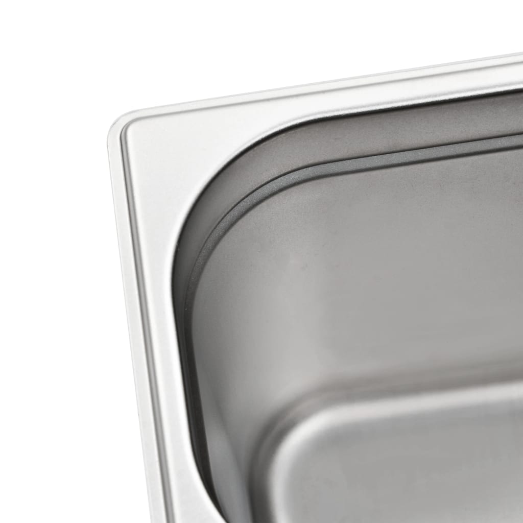 vidaXL Pojemniki gastronomiczne 4 szt. GN 1/4, 200 mm, stal nierdzewna