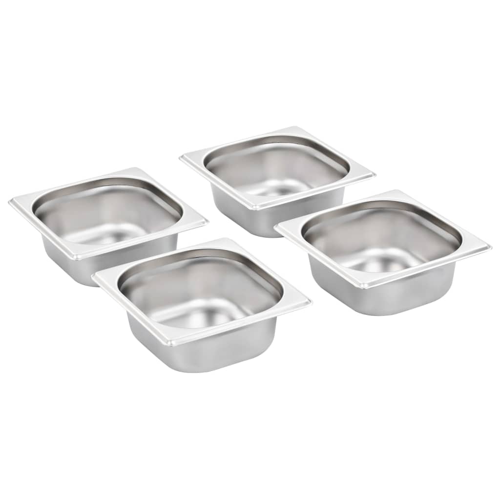vidaXL Pojemniki gastronomiczne 12 szt. GN 1/6, 65 mm, stal nierdzewna