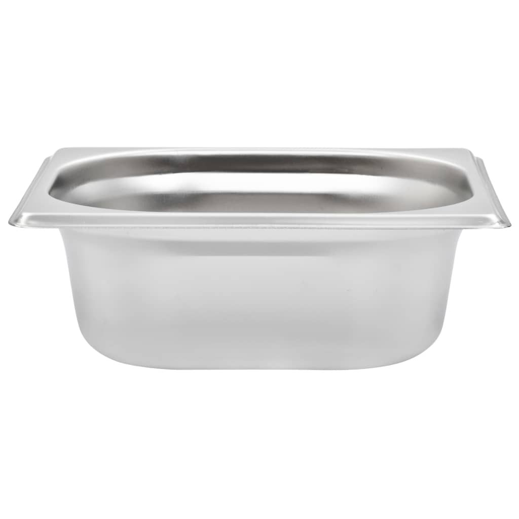 vidaXL Pojemniki gastronomiczne 12 szt. GN 1/6, 65 mm, stal nierdzewna