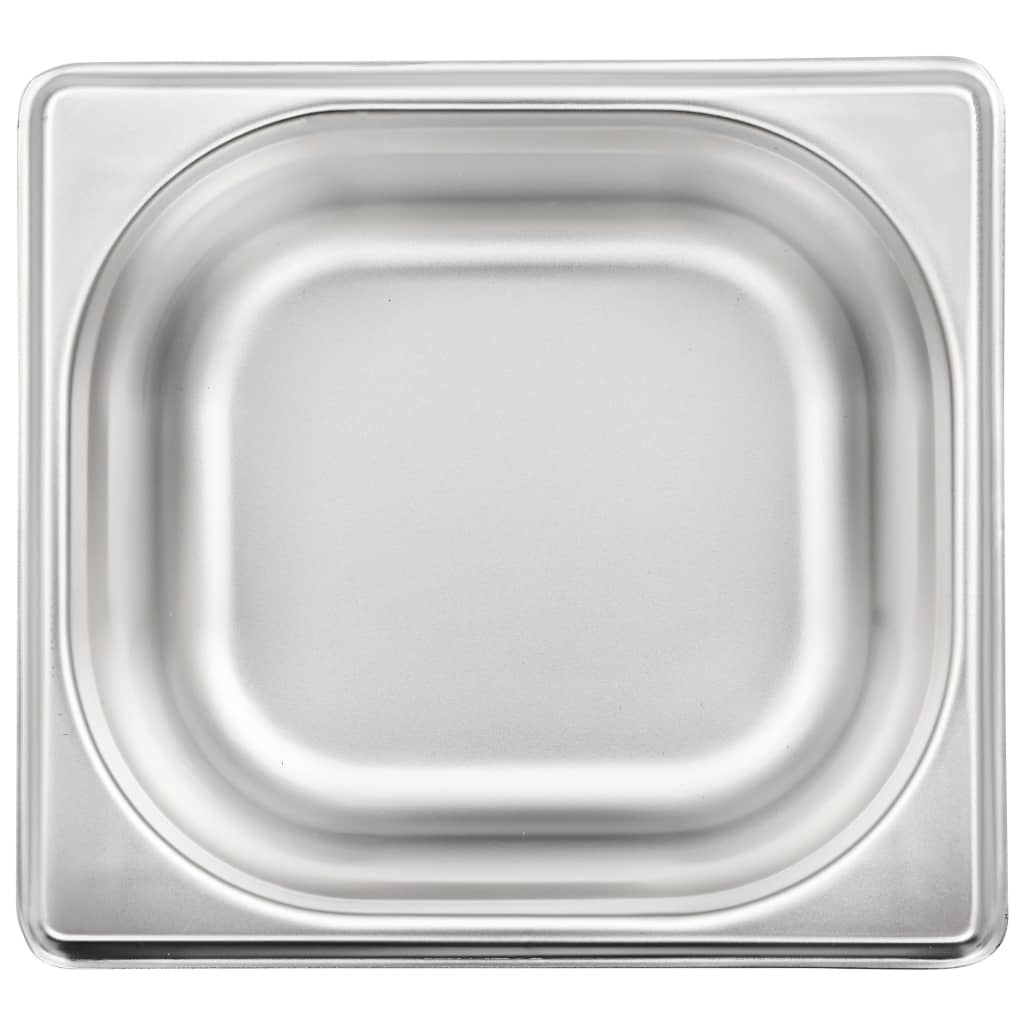 vidaXL Pojemniki gastronomiczne 12 szt. GN 1/6, 65 mm, stal nierdzewna