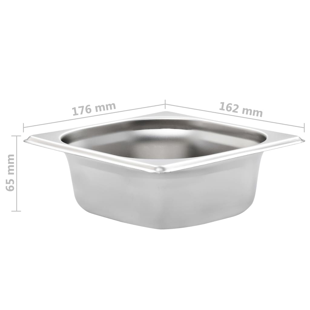 vidaXL Pojemniki gastronomiczne 12 szt. GN 1/6, 65 mm, stal nierdzewna