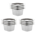 vidaXL Pojemniki gastronomiczne 12 szt. GN 1/6, 100 mm stal nierdzewna