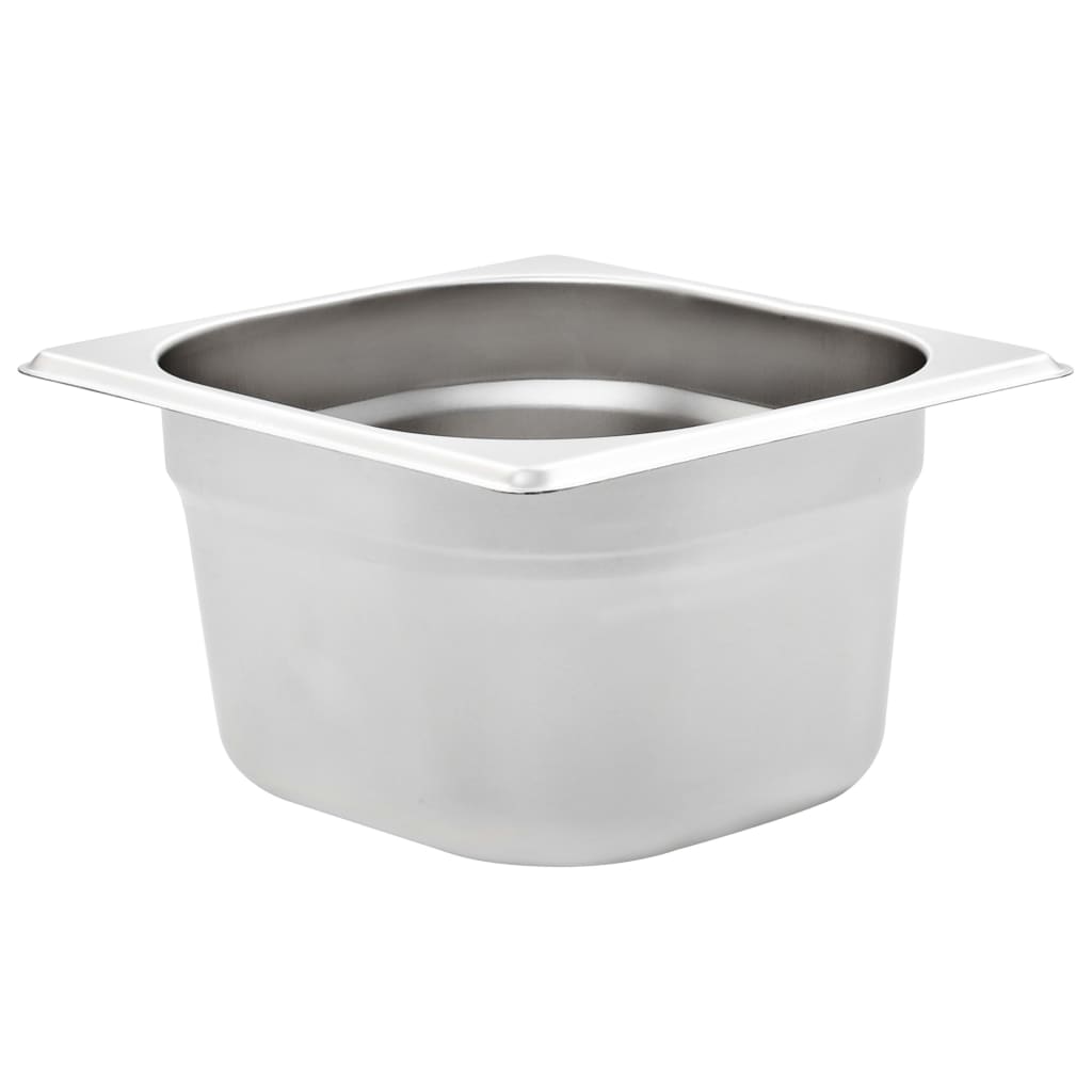 vidaXL Pojemniki gastronomiczne 12 szt. GN 1/6, 100 mm stal nierdzewna