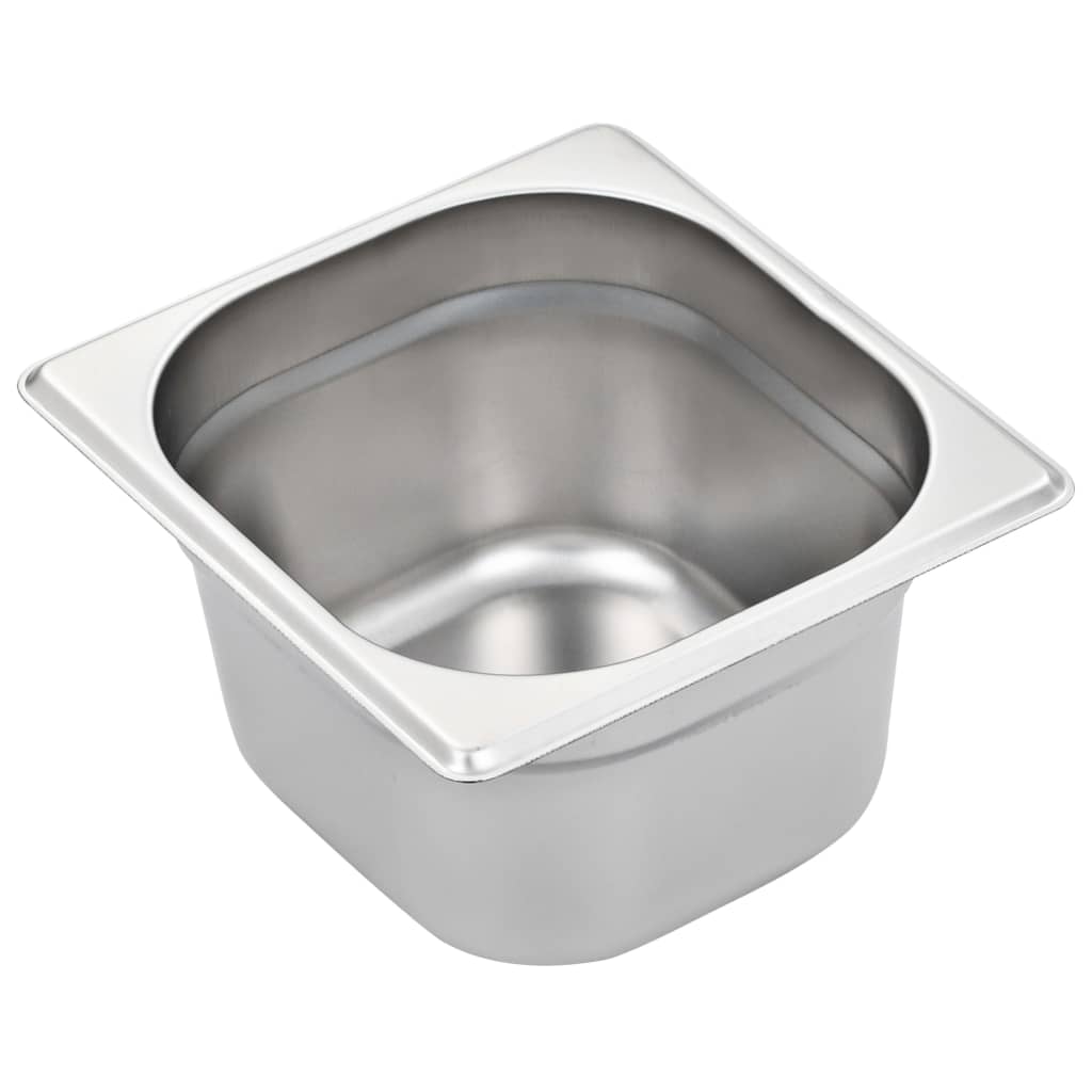vidaXL Pojemniki gastronomiczne 12 szt. GN 1/6, 100 mm stal nierdzewna