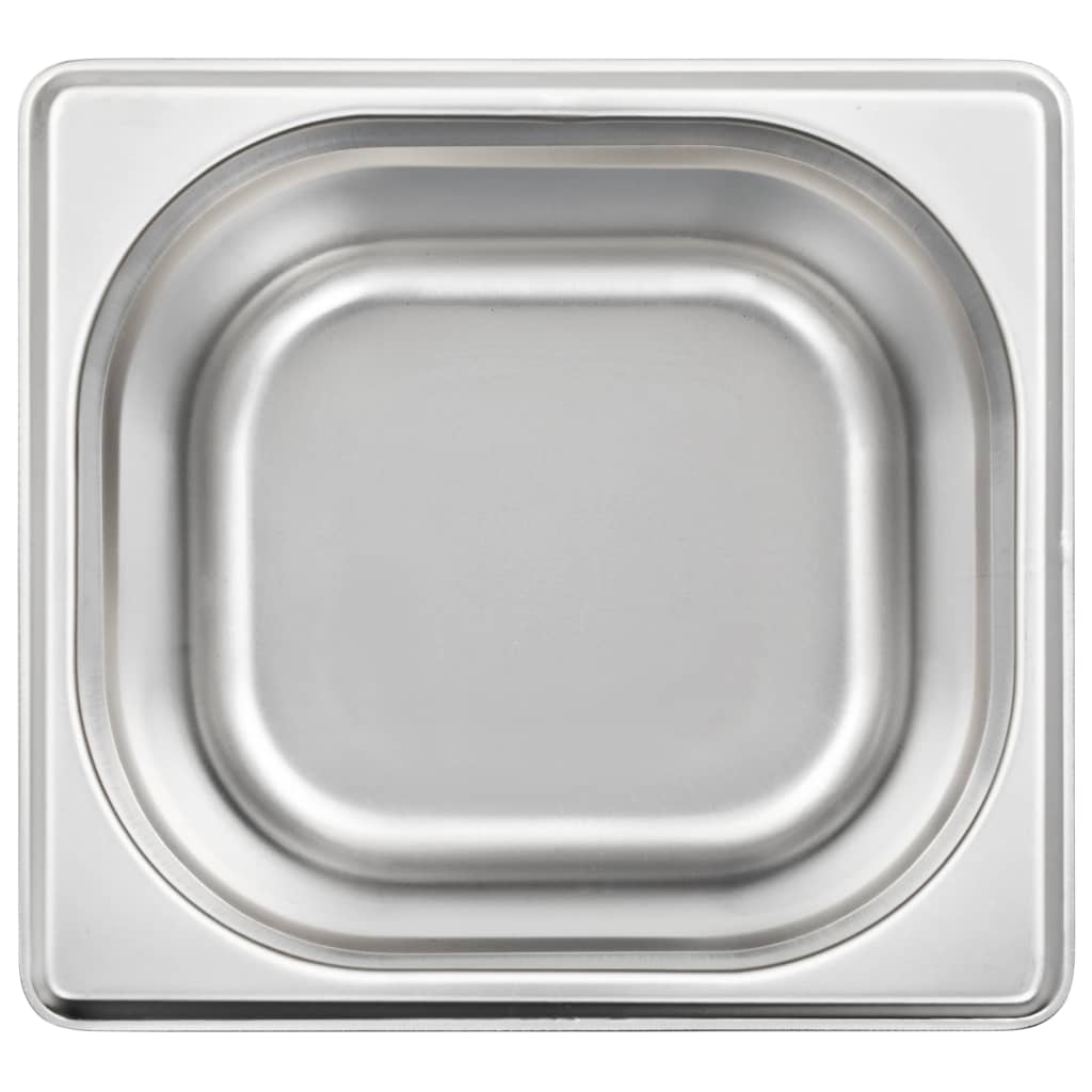 vidaXL Pojemniki gastronomiczne 12 szt. GN 1/6, 100 mm stal nierdzewna