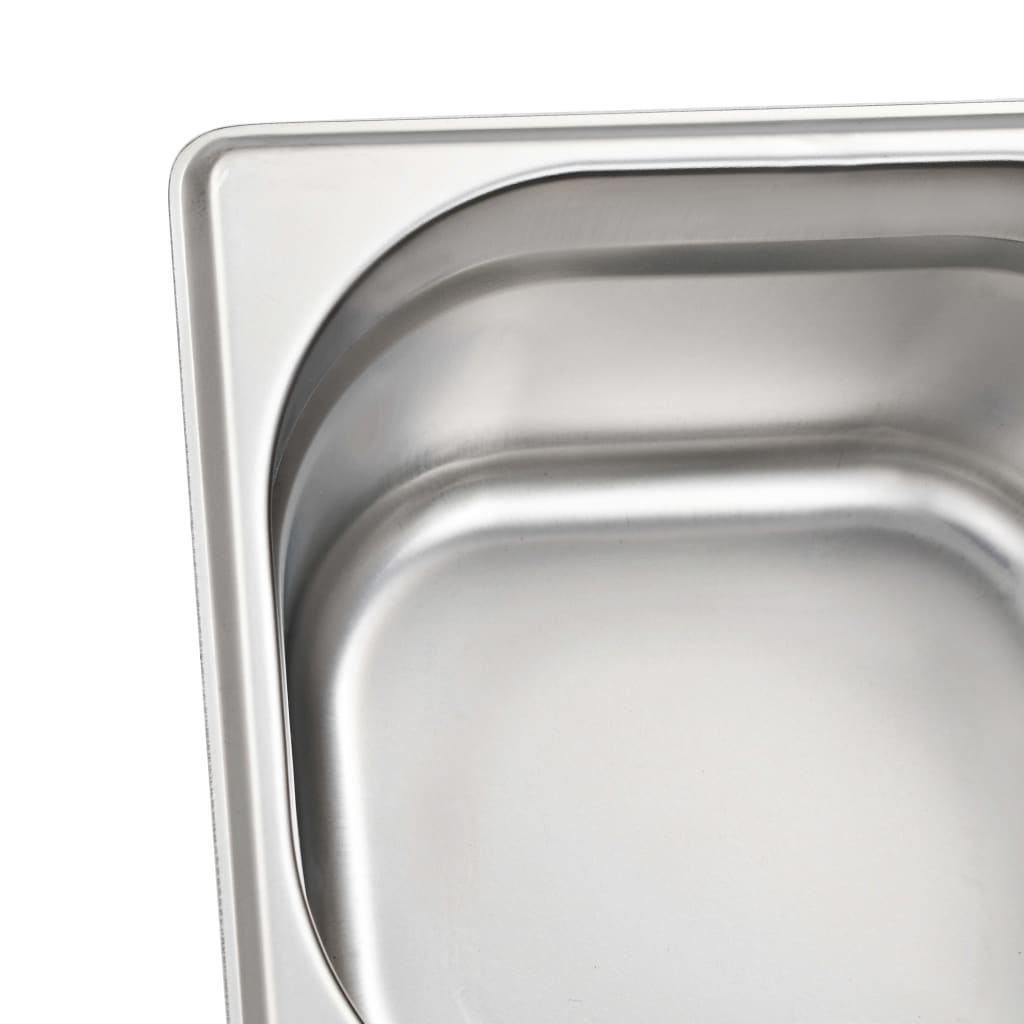 vidaXL Pojemniki gastronomiczne 12 szt. GN 1/6, 100 mm stal nierdzewna