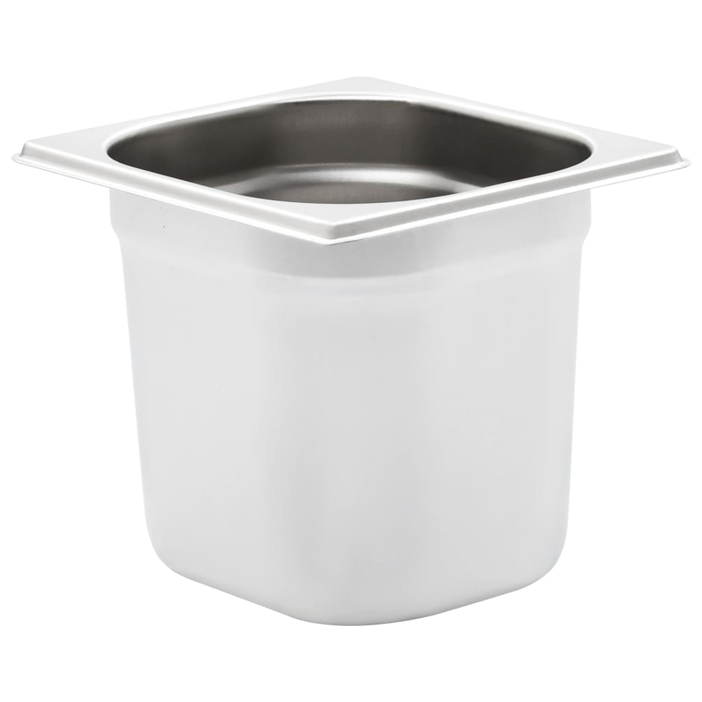 vidaXL Pojemniki gastronomiczne 8 szt. GN 1/6, 150 mm, stal nierdzewna