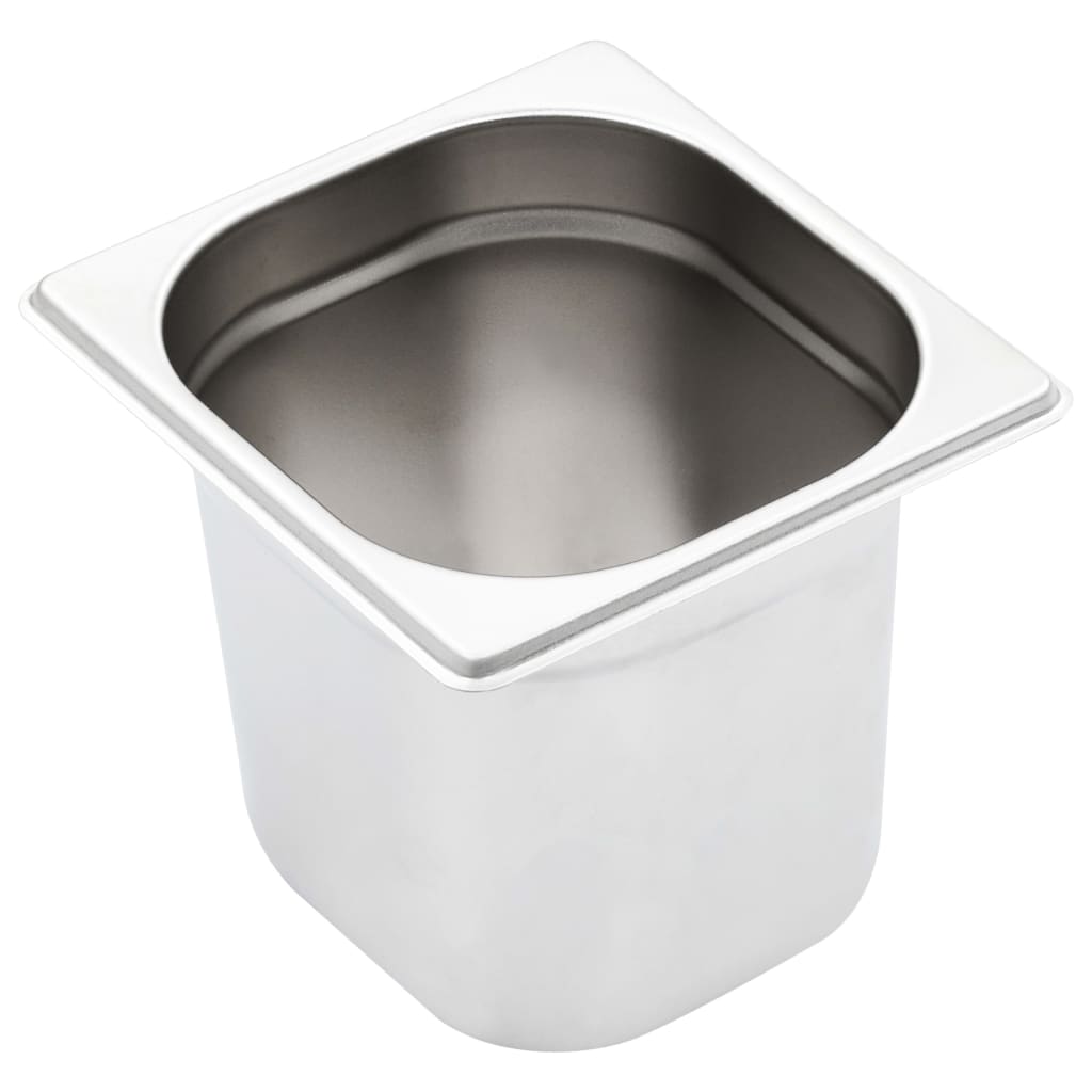 vidaXL Pojemniki gastronomiczne 8 szt. GN 1/6, 150 mm, stal nierdzewna