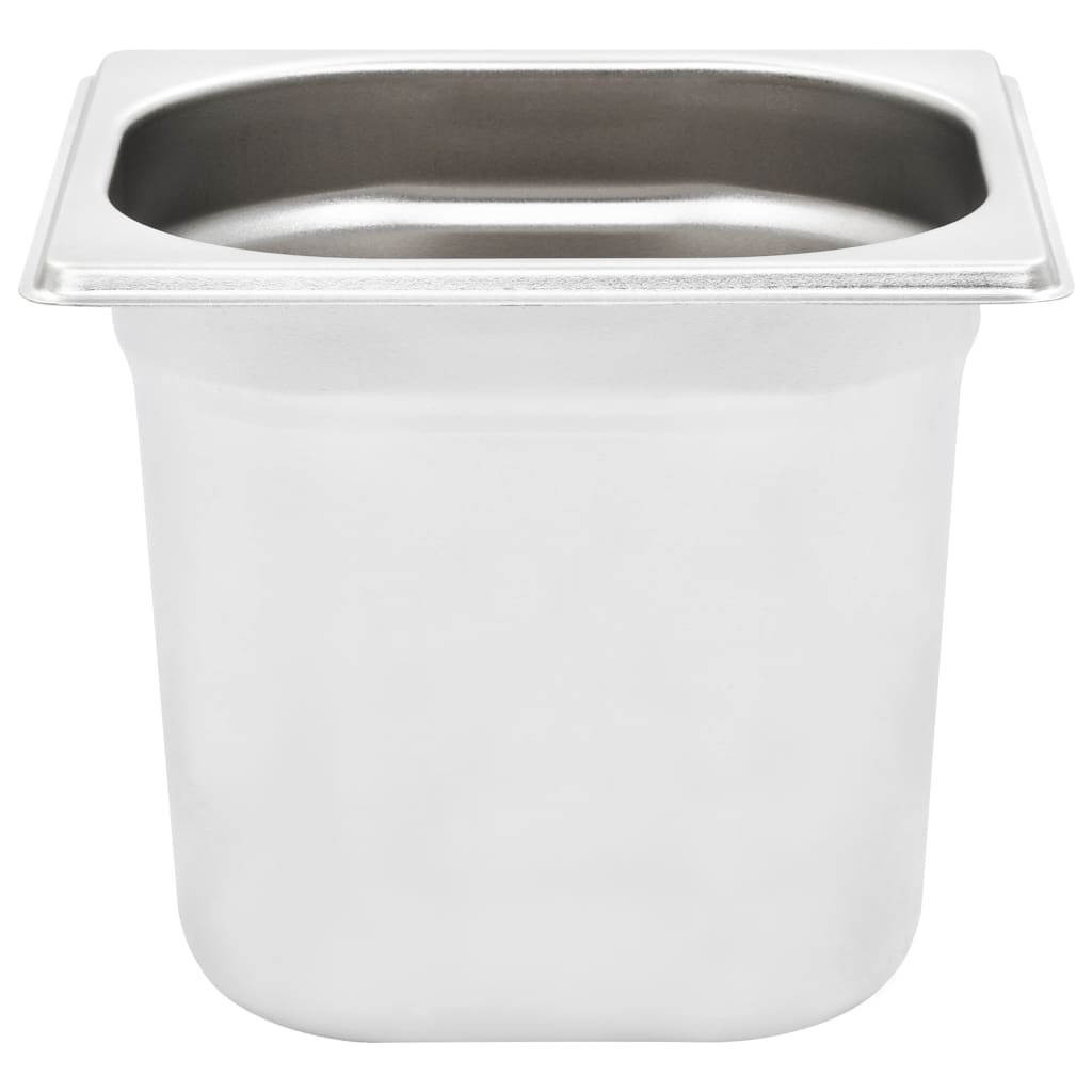 vidaXL Pojemniki gastronomiczne 8 szt. GN 1/6, 150 mm, stal nierdzewna
