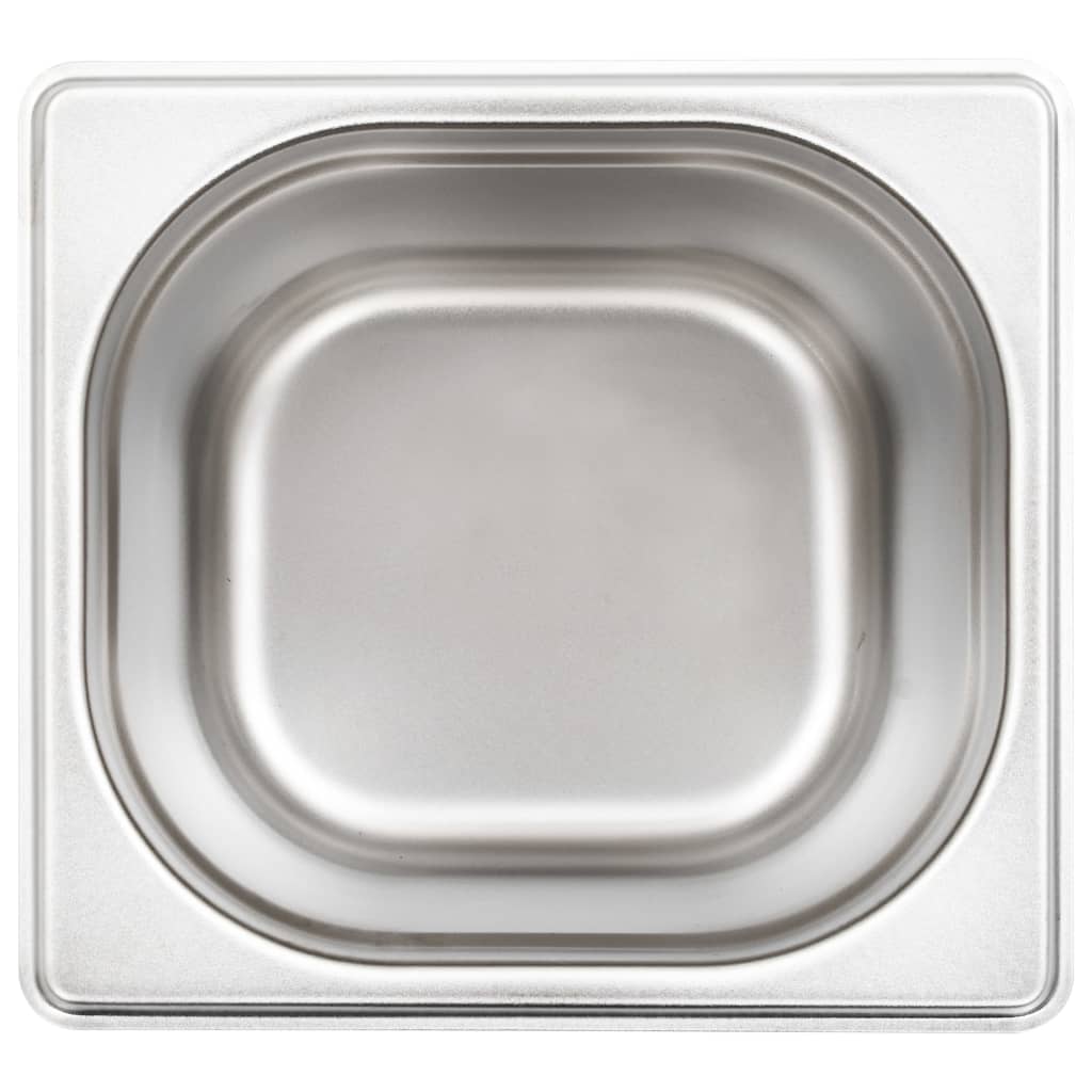 vidaXL Pojemniki gastronomiczne 8 szt. GN 1/6, 150 mm, stal nierdzewna