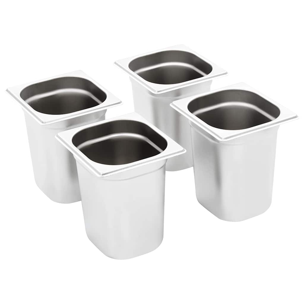vidaXL Pojemniki gastronomiczne 8 szt. GN 1/6, 200 mm, stal nierdzewna