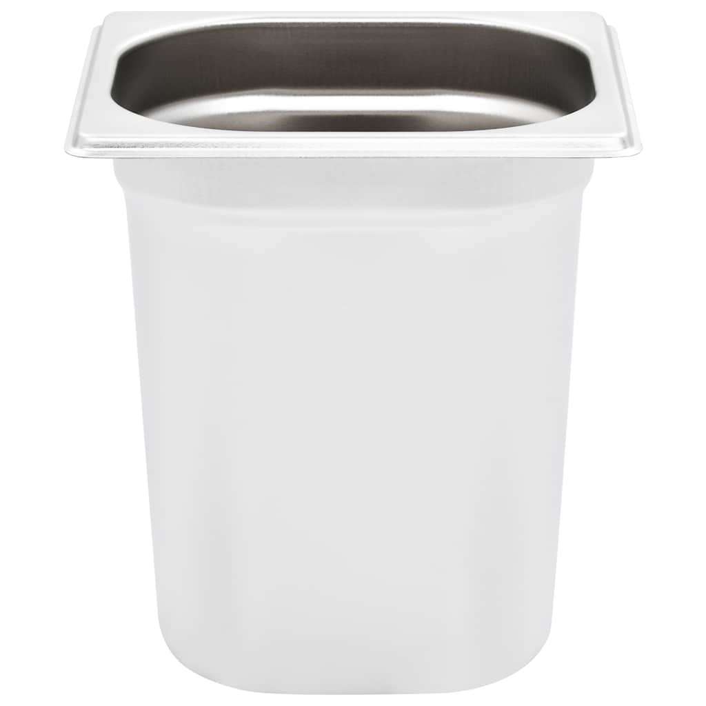 vidaXL Pojemniki gastronomiczne 8 szt. GN 1/6, 200 mm, stal nierdzewna