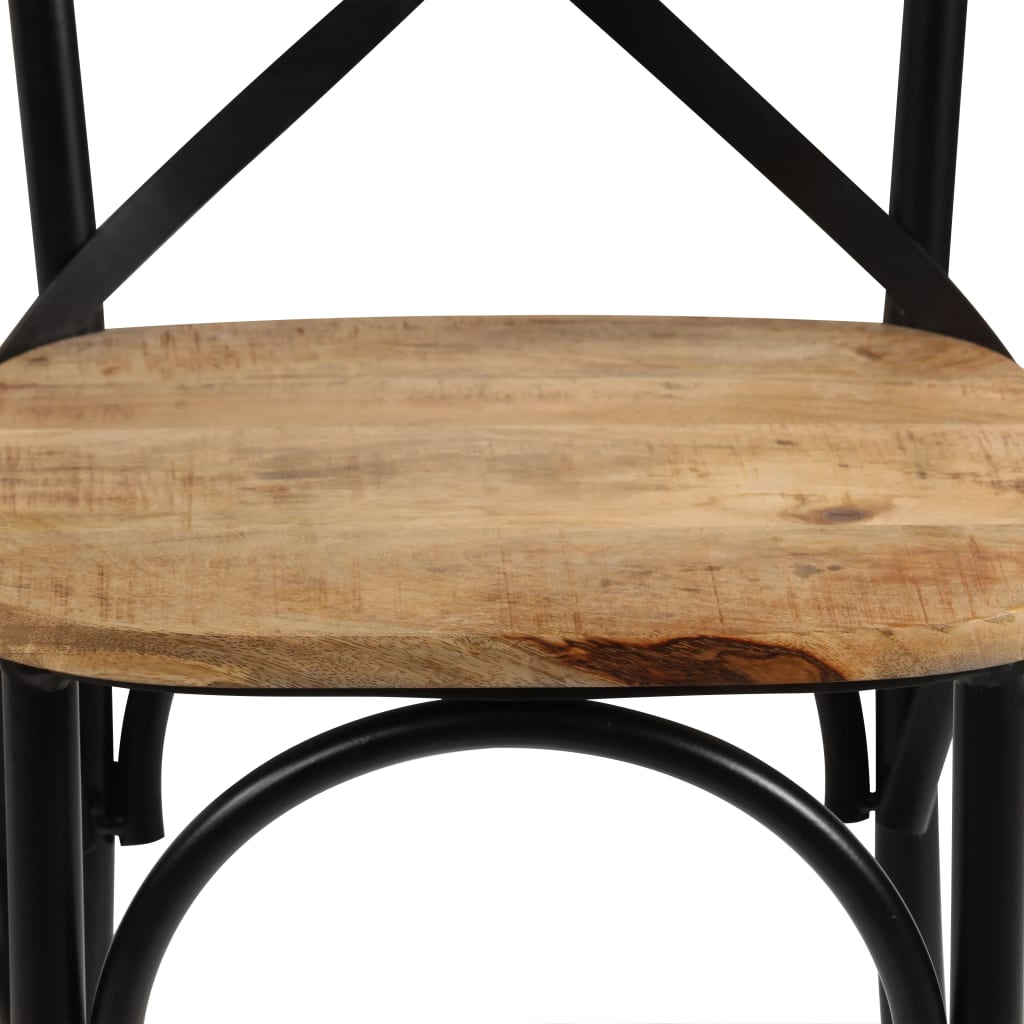 vidaXL Krzesła stołowe, krzyżowe, 2 szt., czarne, lite drewno mango