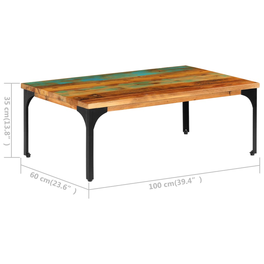 vidaXL Stolik kawowy, 100x60x35 cm, z drewna z odzysku