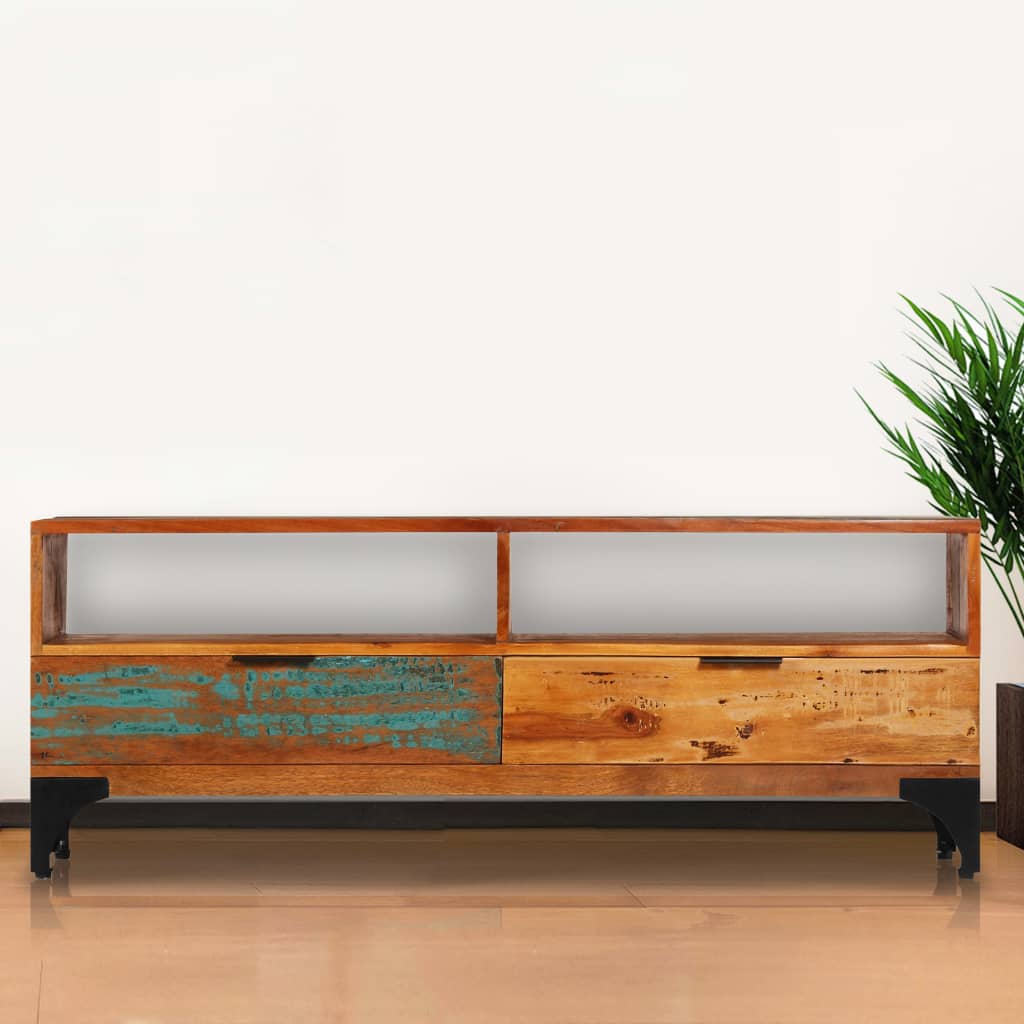 vidaXL Szafka pod TV, 118x35x45 cm, lite drewno odzyskane