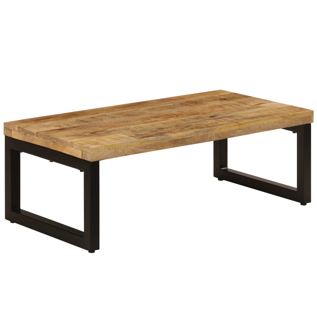vidaXL Stolik kawowy, 100x50x35 cm, lite drewno mango i stal