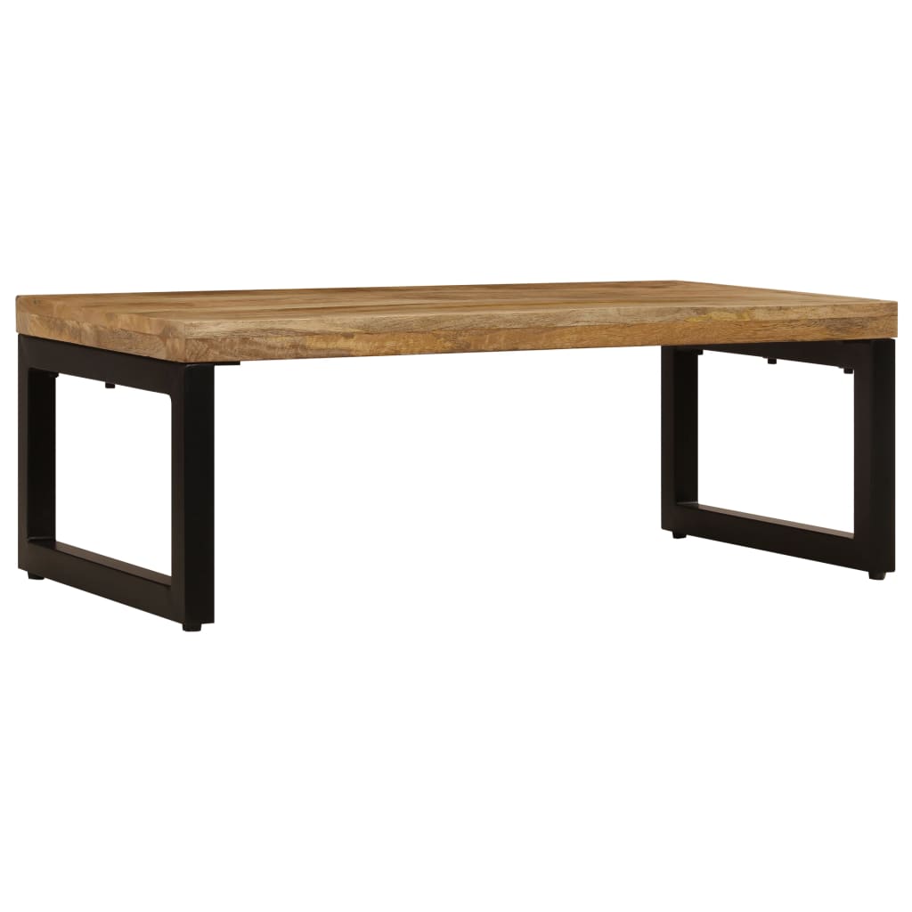 vidaXL Stolik kawowy, 100x50x35 cm, lite drewno mango i stal