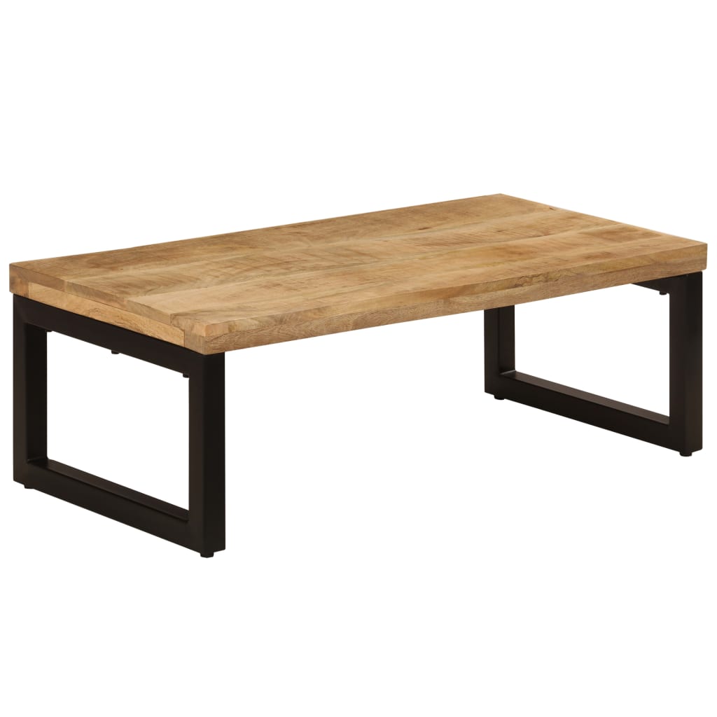 vidaXL Stolik kawowy, 100x50x35 cm, lite drewno mango i stal