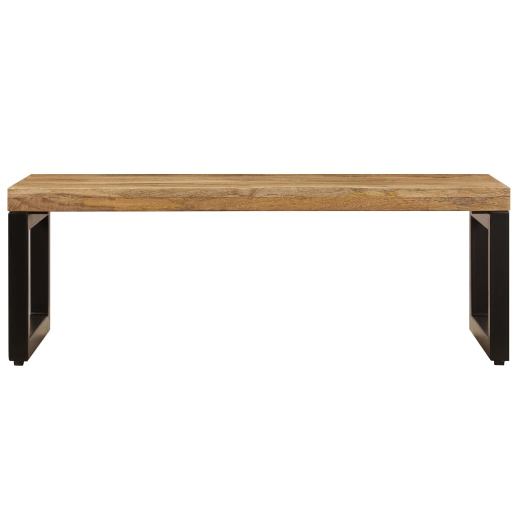 vidaXL Stolik kawowy, 100x50x35 cm, lite drewno mango i stal