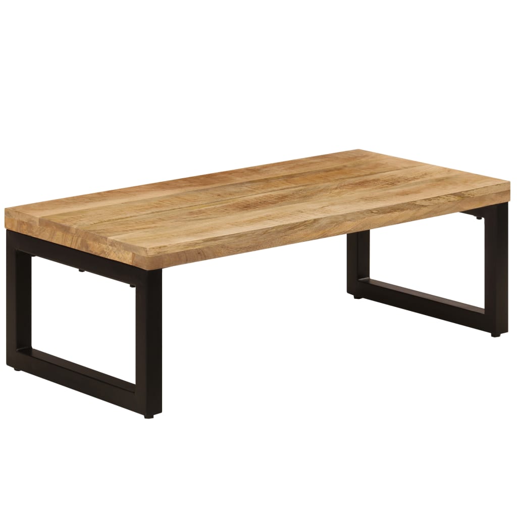 vidaXL Stolik kawowy, 100x50x35 cm, lite drewno mango i stal